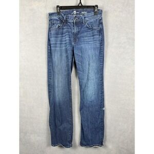 7 For all Mankind Mens Austyn‎ Straight Jeans Sz 30x32  100% Cotton Distressed